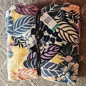 Vera Bradley Throw Blanket Palm Floral 80" X 50" NWT